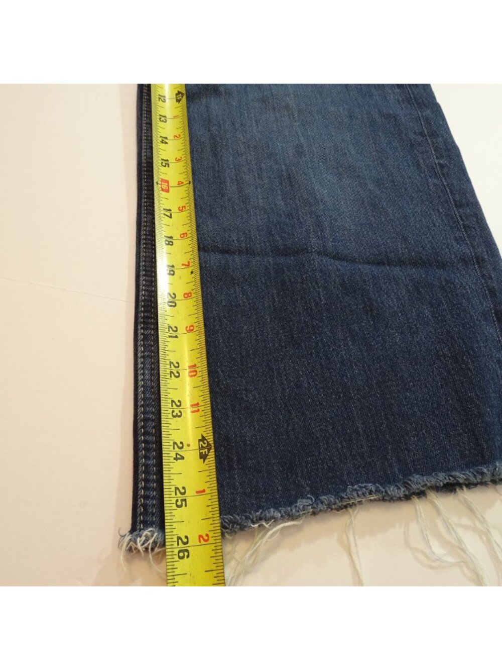 Zara Wide Leg Raw Hem Jeans Denim Blue Size 2 High Waist Boho Retro Streetwear - Picture 10 of 11
